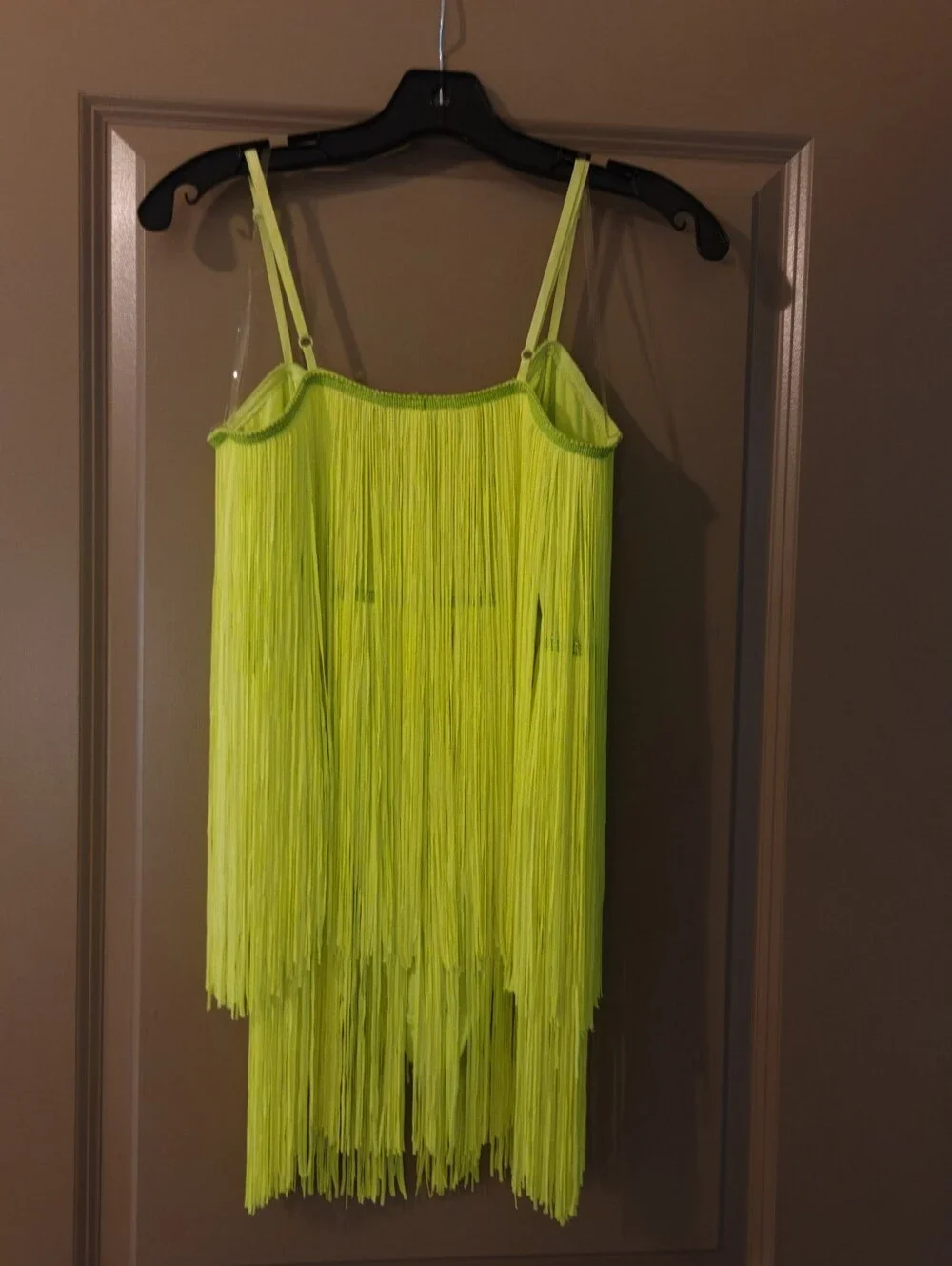 Vibrant Lime Green Carnival Fringe Dress